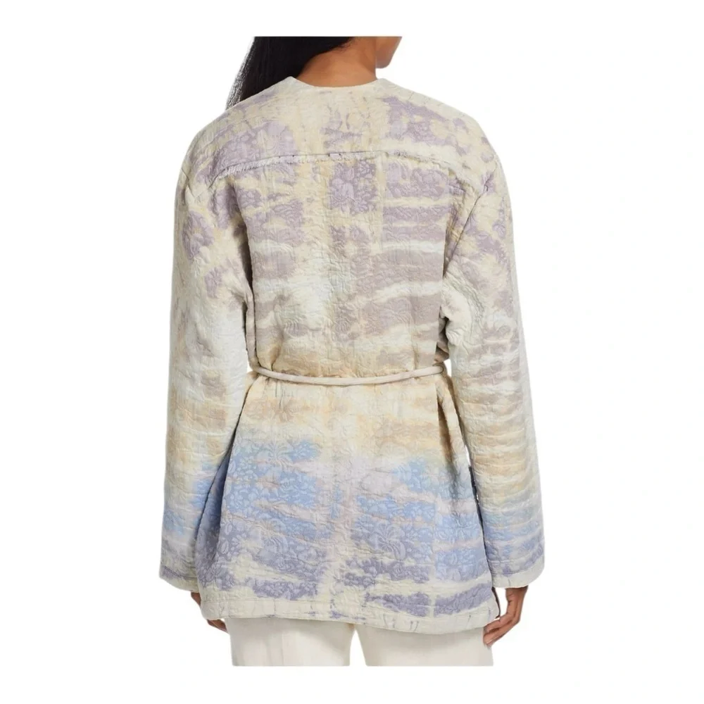 Raquel Allegra Quilted Tie Waist Rainbow Halo Overcoat Jacket Size XS NWT